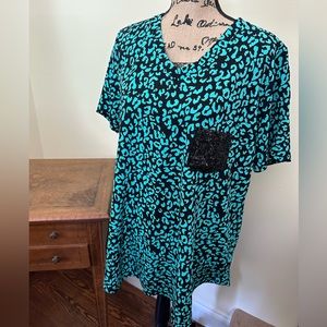 Perfectly Pricilla Leopard top Size 2X